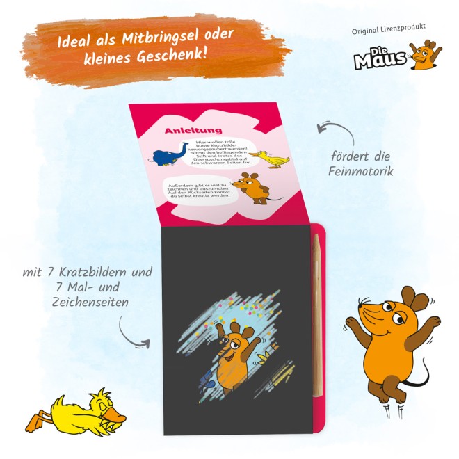 DIE MAUS Mini-Kratzblock "Partyzeit"