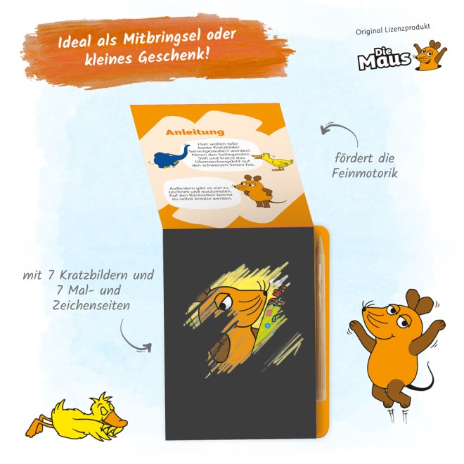 DIE MAUS Mini-Kratzblock "Lernen"