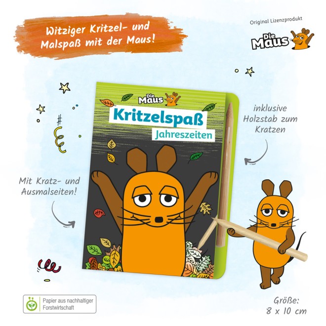 DIE MAUS Mini-Kratzblock "Jahreszeit"