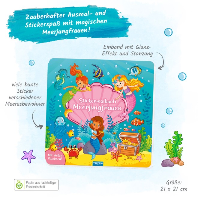 Stickermalbuch "Meerjungfrauen"