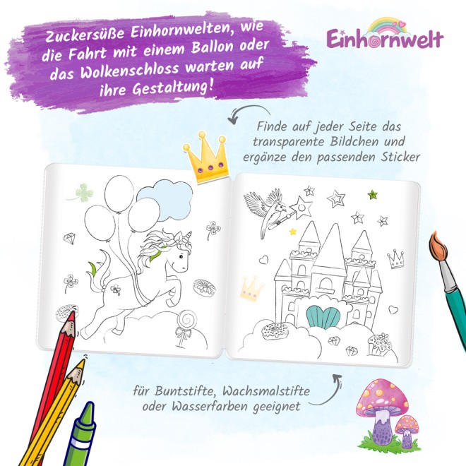 Stickermalbuch "Einhornwelt"