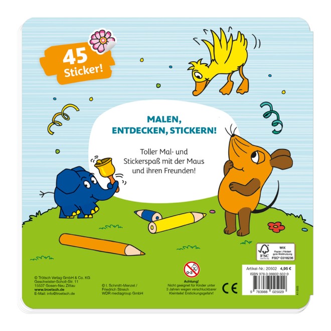 Die Maus Stickermalbuch