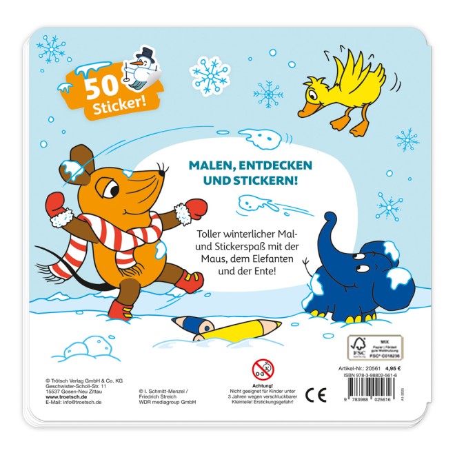 Die Maus Stickermalbuch Winter Malbuch mit Stickern | Ab 4 Jahren