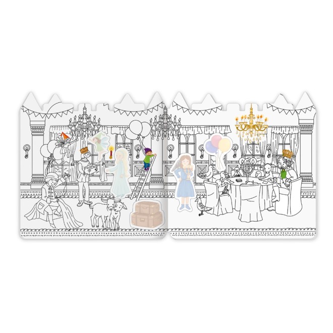 Malbuch Stickermalbuch Märchenschloss