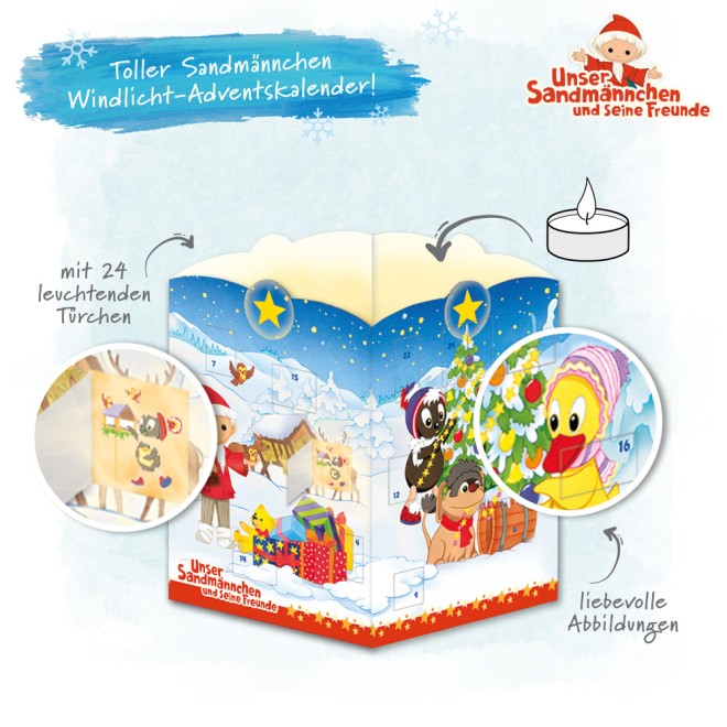 Sandmann Windlicht-Adventskalender
