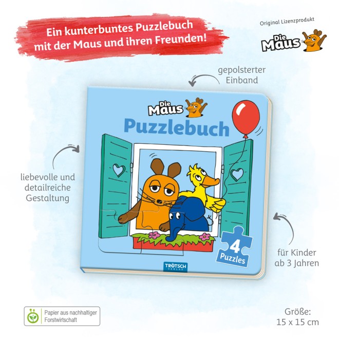 DIE MAUS Puzzlebuch quadratisch