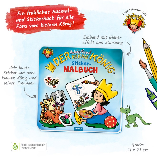 DER KLEINE KÖNIG Stickermalbuch