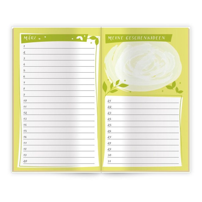 Taschengeburtstagskalender "Blumen"