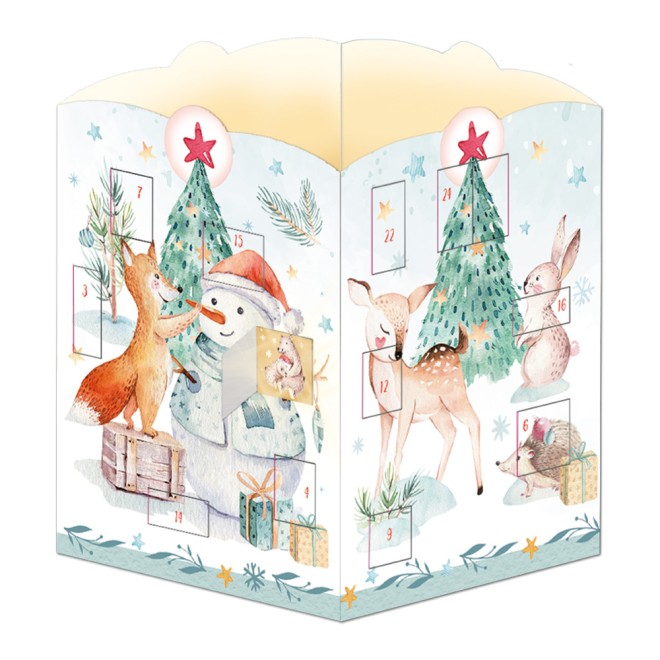 Windlicht-Adventskalender Winterwald
