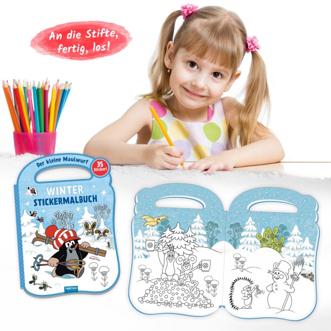 Der kleine Maulwurf Sticker Malbuch Winter