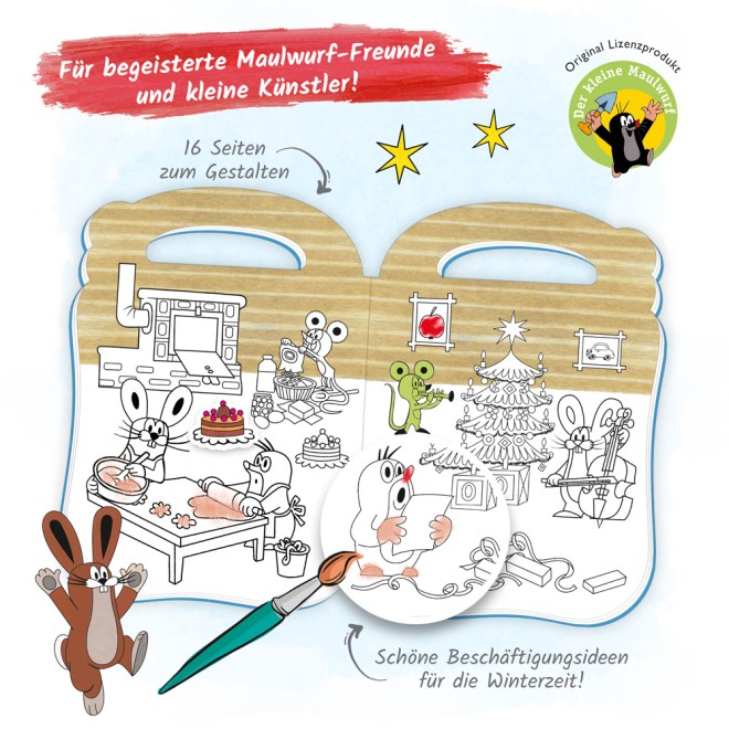Der kleine Maulwurf Sticker Malbuch Winter