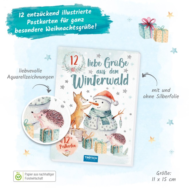 Postkartenbuch "Winterwald"