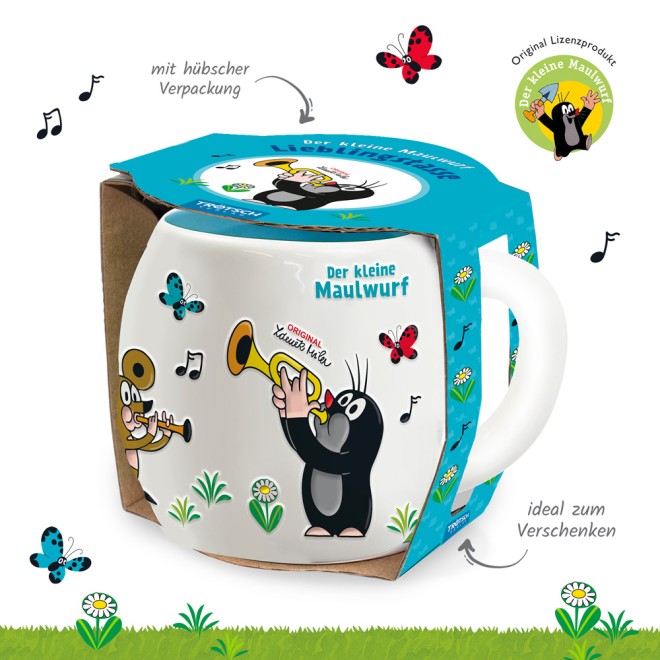 DER KLEINE MAULWURF 3D Keramiktasse "Musik"