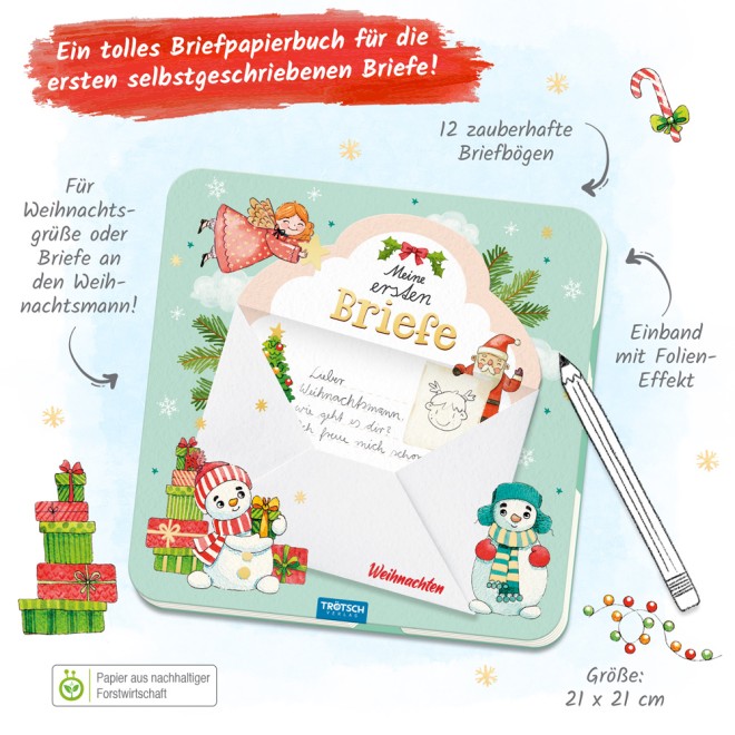 Briefpapierbuch Meine ersten Briefe "Weihnachten"