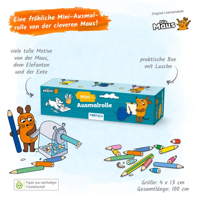 Die Maus Mini-Ausmalrolle