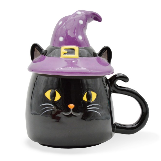 Spuktasse mit Deckel "Katze"