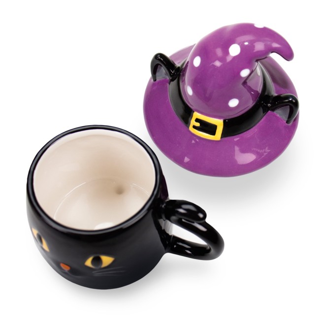 Spuktasse mit Deckel "Katze"