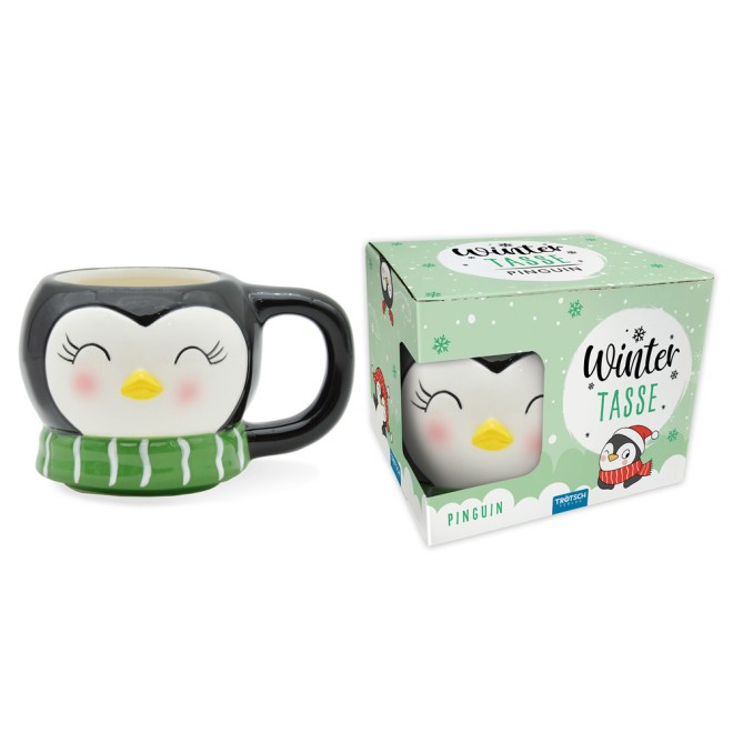 Wintertasse Pinguin groß
