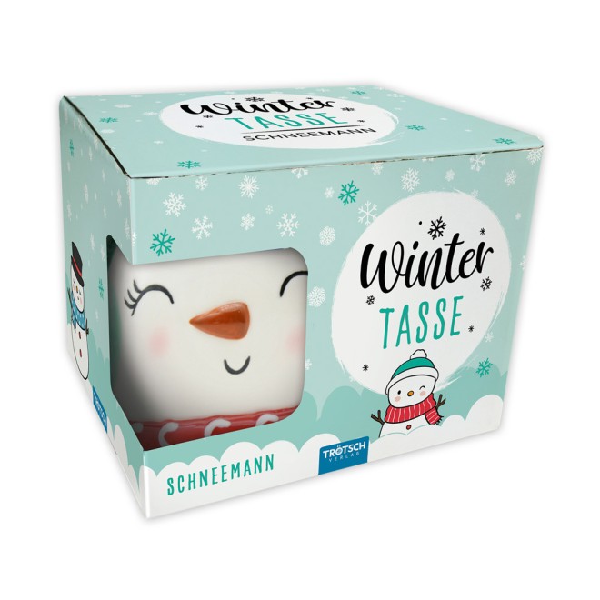 Wintertasse Schneemann klein