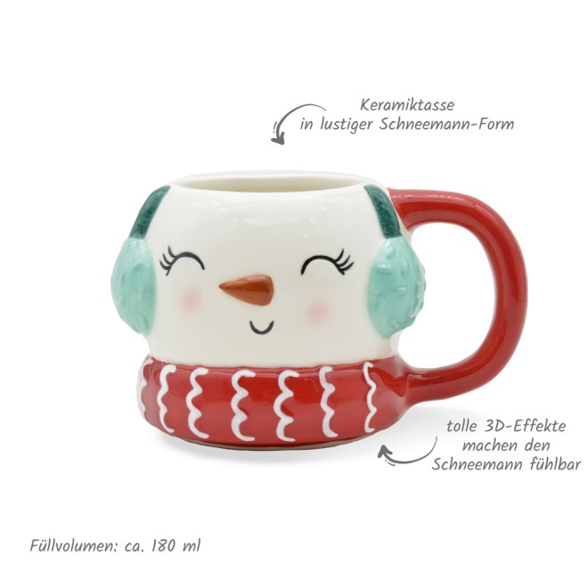 Wintertasse Schneemann klein