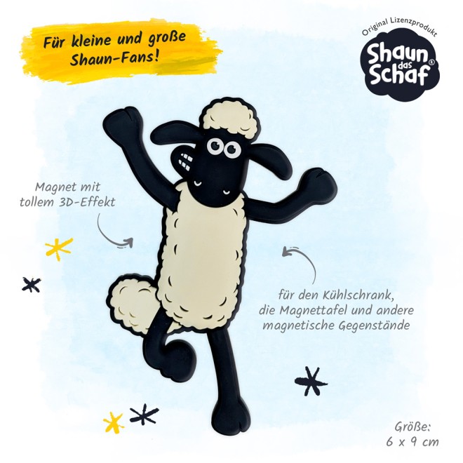 Shaun das Schaf 3D-Magnet stehend