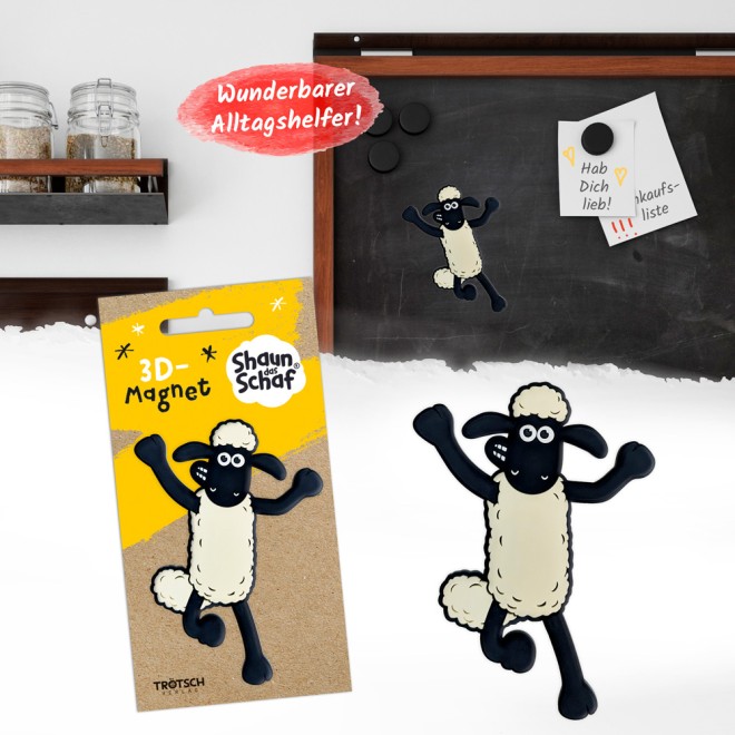 Shaun das Schaf 3D-Magnet stehend