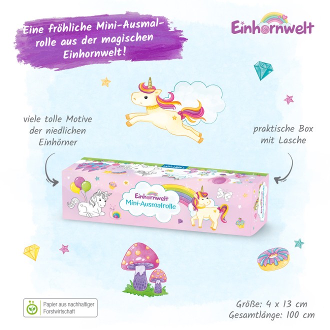 Mini-Ausmalrolle "Einhornwelt"