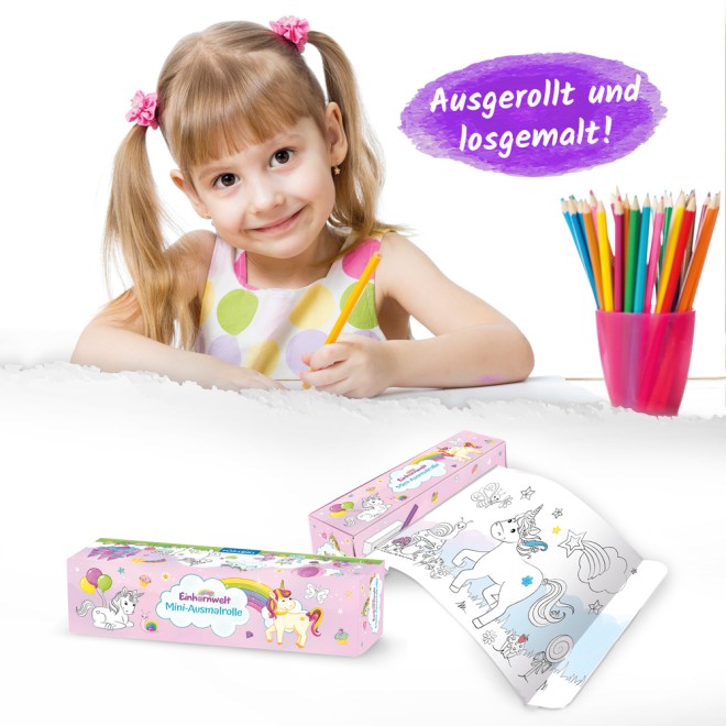Mini-Ausmalrolle "Einhornwelt"