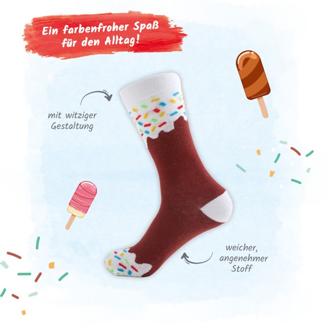 Socken am Stiel -Schokolade-