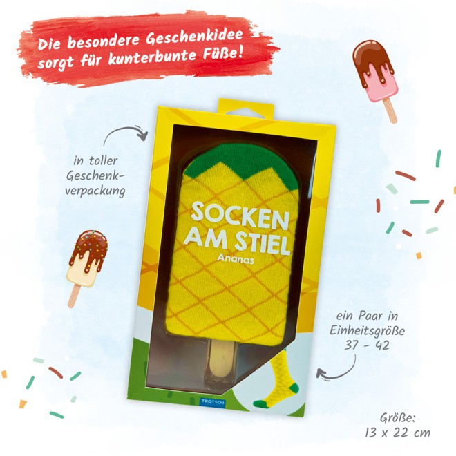 Socken am Stiel -Ananas-