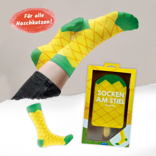 Socken am Stiel -Ananas-