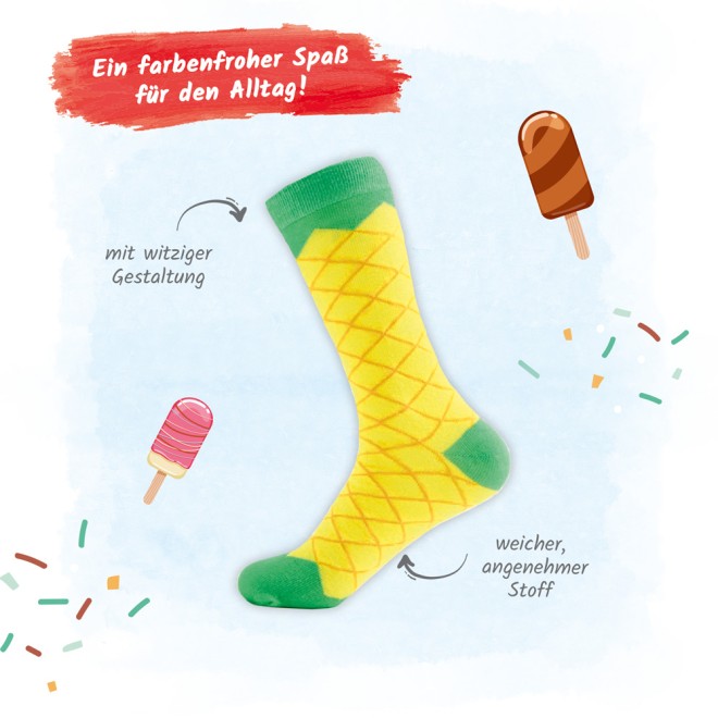 Socken am Stiel -Ananas-
