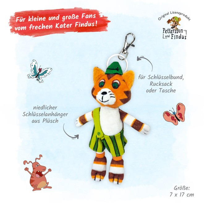Pettersson und Findus Schlüsselanhänger aus Plüsch "Findus"