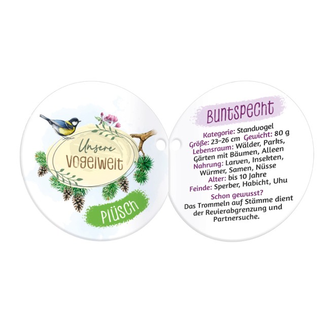 Plüsch Buntspecht 12 cm