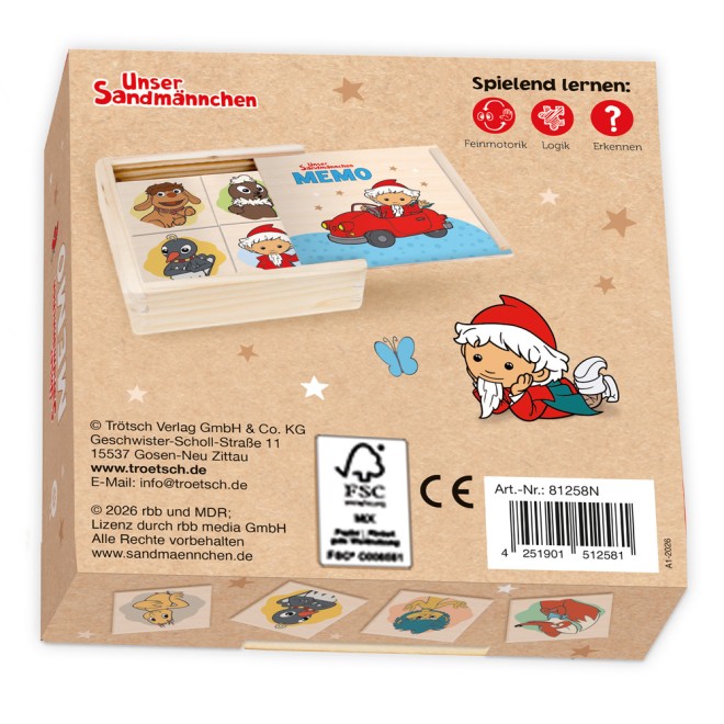 Unser Sandmännchen Memo aus Holz