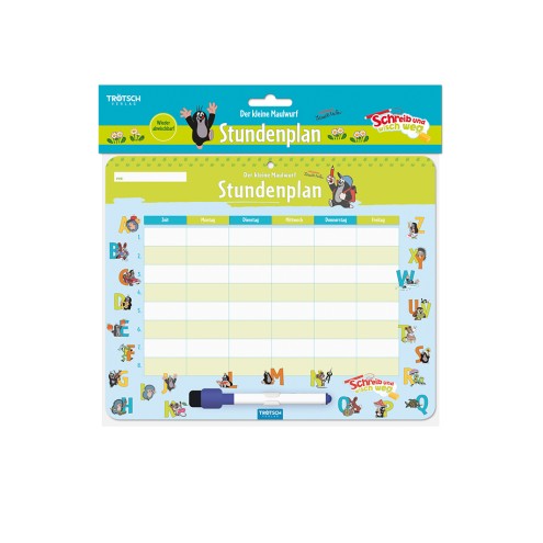 DER KLEINE MAULWURF Stundenplan abwischbar "Maulwurf"