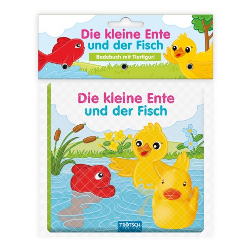 Badebuch mit Tierfigur "Die kleine Ente und der Fisch"
