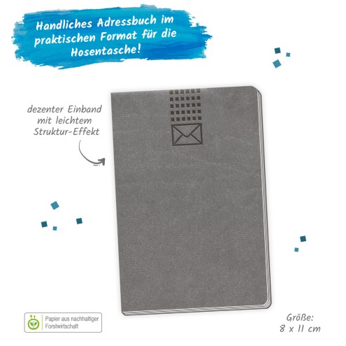 Adressbuch Soft anthrazit mini