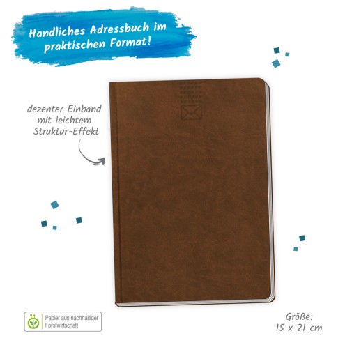 Adressbuch A 5 Soft braun