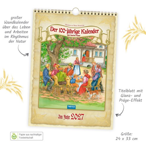 Classickalender Der 100-jährige Kalender 2027