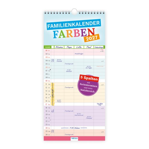 Familienkalender Farben 2027