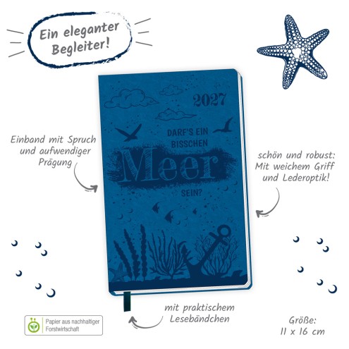 Taschenkalender A6 Soft Touch Maritim 2027