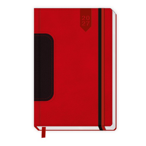 Buchkalender A5 Rot 2027