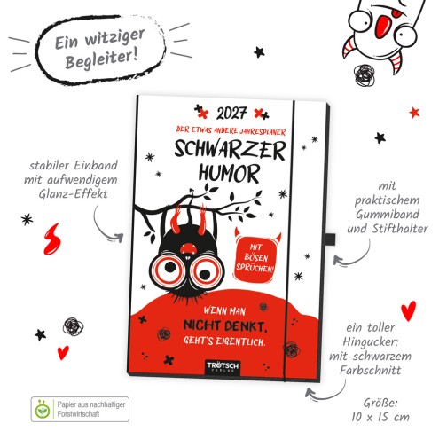 Buchkalender Jahresplaner Schwarzer Humor 2027