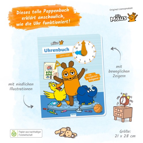 Die Maus Uhrenbuch Lern mit!