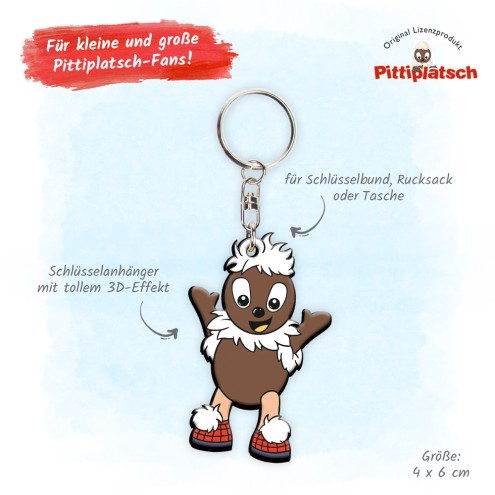 UNSER SANDMÄNNCHEN 3D Schlüsselanhänger "Pittiplatsch stehend"