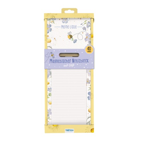 Notizblock mit Stift und Magnet "Bienchen"