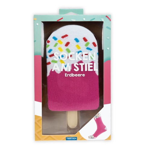 Socken am Stiel -Erdbeere-