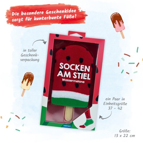 Socken am Stiel -Wassermelone-